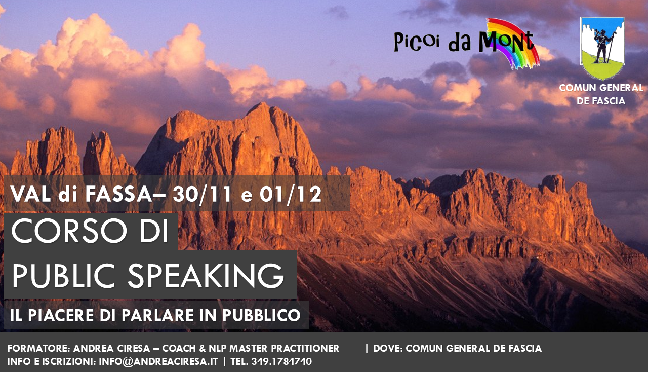 corso comunicazione public speaking fassa